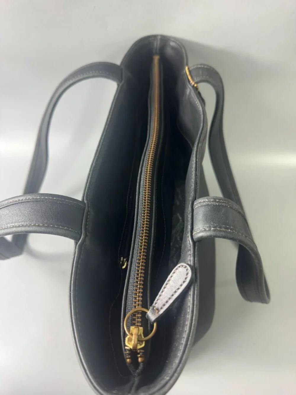 Authentic Vintage Coach 9302 Black Leather Bleeker Basket Bag